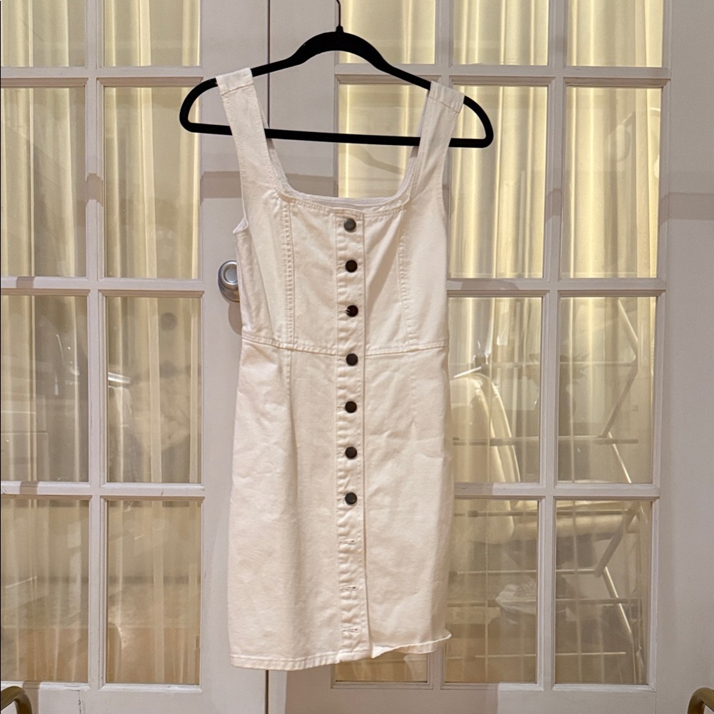 Urban Outfitters Cream Button-Down Mini Dress